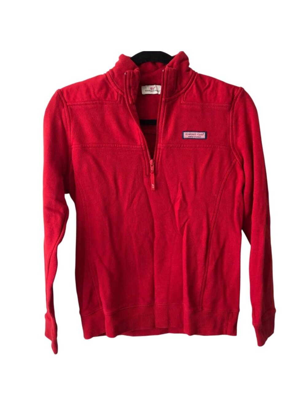Vineyard Vines Solid Red Quarter Zip Long Sleeve Sweater XS